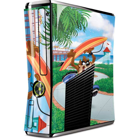 Looney Tunes Tasmanian Devil Surfboard Xbox 360 Slim (2010) Skin